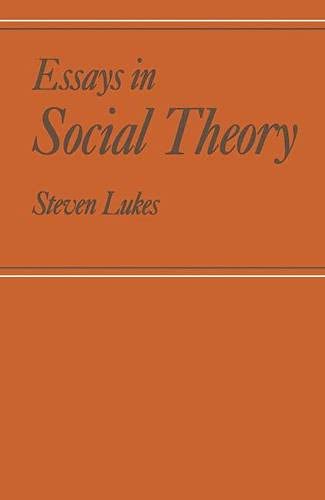 Book cover of Essays In Social Theory by Steven Lukes