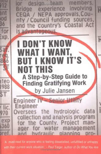 Book cover of I Don't Know What I Want, but I Know It's Not This - A Step-By-Step Guide To Finding Gratifying Work by Julie Jansen