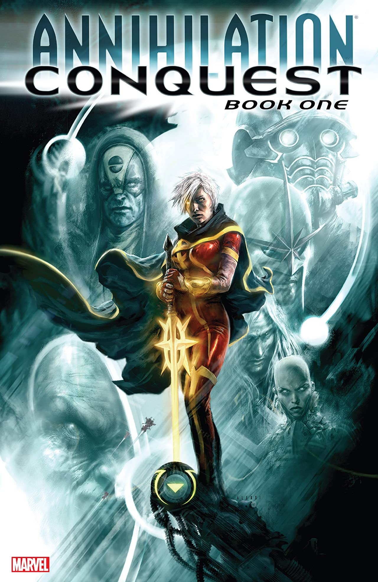Book cover of Annihilation: Conquest, Book One by Dan Abnett (Writer), Keith Giffen (Writer), Christos Gage (Writer), Andy Lanning (Writer), Mike Lilly (Illus.), Mike Perkins (Illus.), Timothy Green II (Illus.)