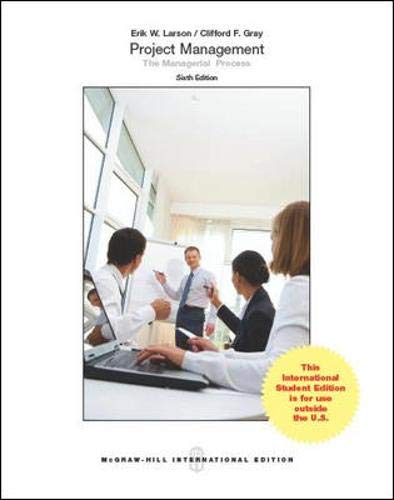 Book cover of Project Management: The Managerial Process (Int'l Ed) by Erik W. Larson