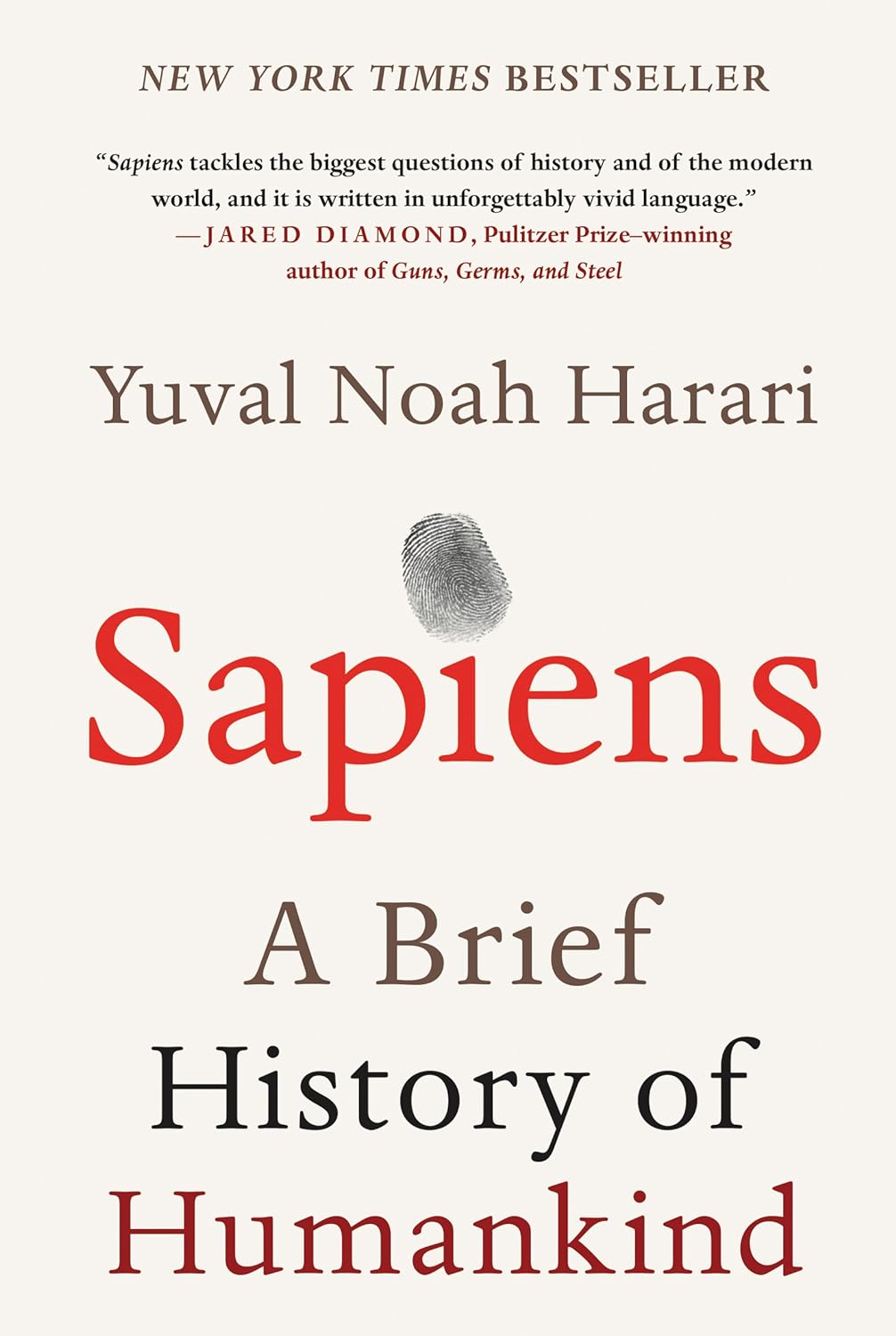 Book cover of Sapiens: A Brief History Of Humankind by Yuval Noah Harari