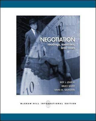 Book cover of Negotiation by Roy J. Lewicki; Bruce Barry; David M. Saunders, David M. Saunders, Bruce Barry