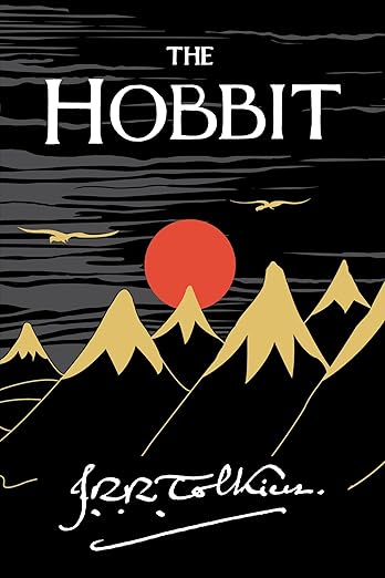 Book cover of The Hobbit by J.R.R. Tolkien