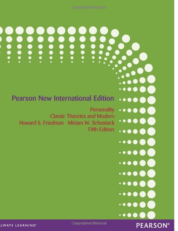 Book cover of Personality: Pearson New International Edition by Howard S. Friedman