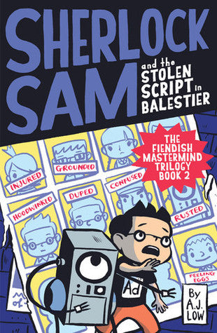Book cover of Sherlock Sam And The Stolen Script In Balestier by A.J. Low, Adan Jimenez, Felicia Low-Jimenez, Drewscape (Illus.)