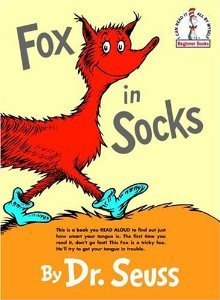 Book cover of Fox in Socks by Dr. Seuss, Theodore Geisel