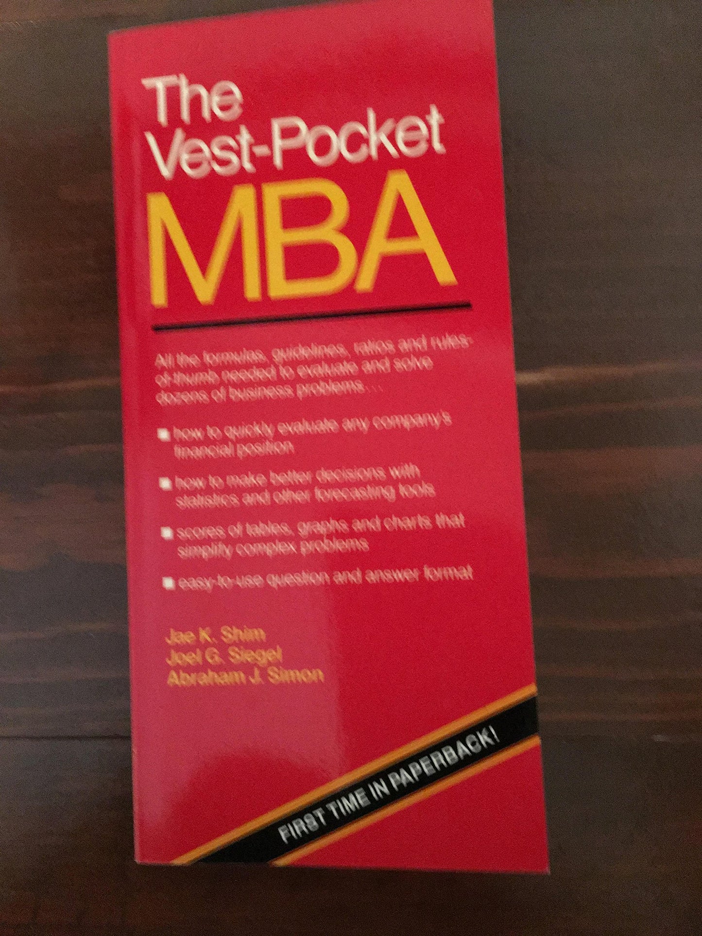 Book cover of The Vest-Pocket MBA by Jae K. Shim, Joel G. Siegel, Abraham J. Simon, Jack Shim