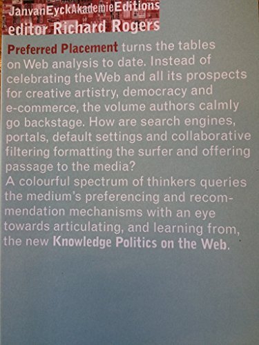 Book cover of Preferred Placement: Knowledge Politics on the Web by Richard Rogers (editor)