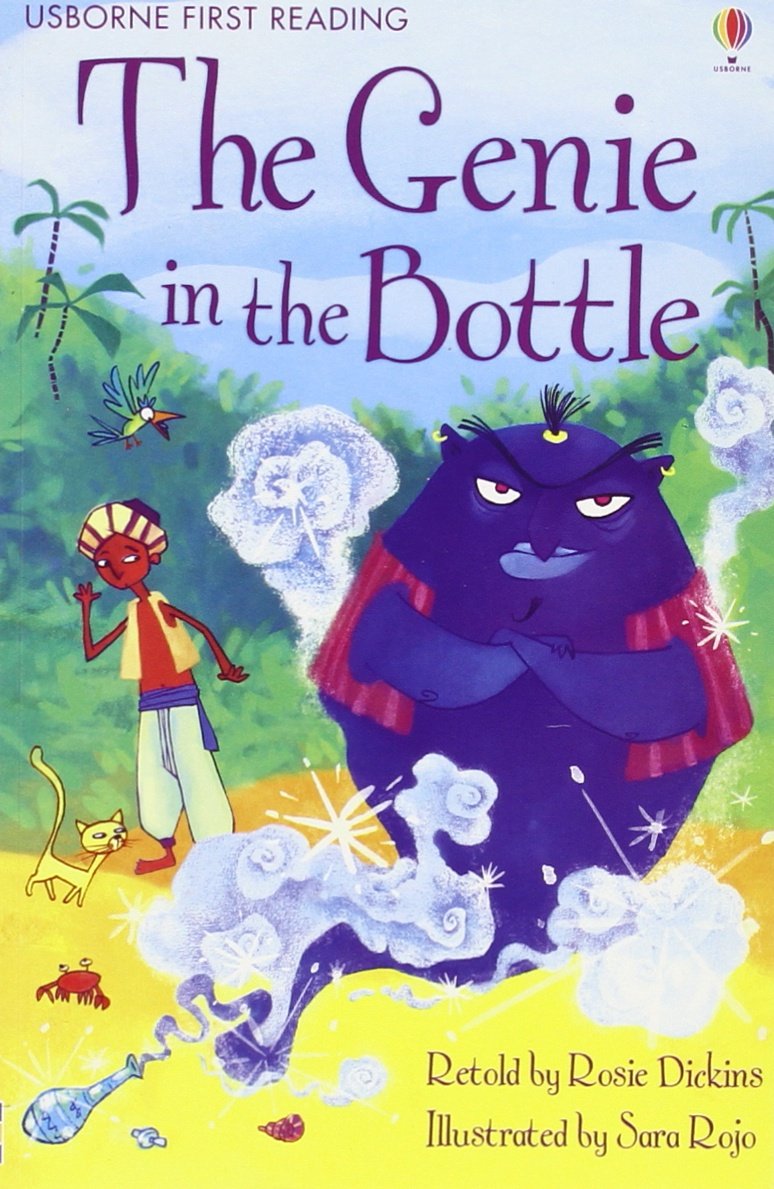 Book cover of The Genie in the Bottle by Rosie Dickins (Retold by), Sara Rojo (Illus.)