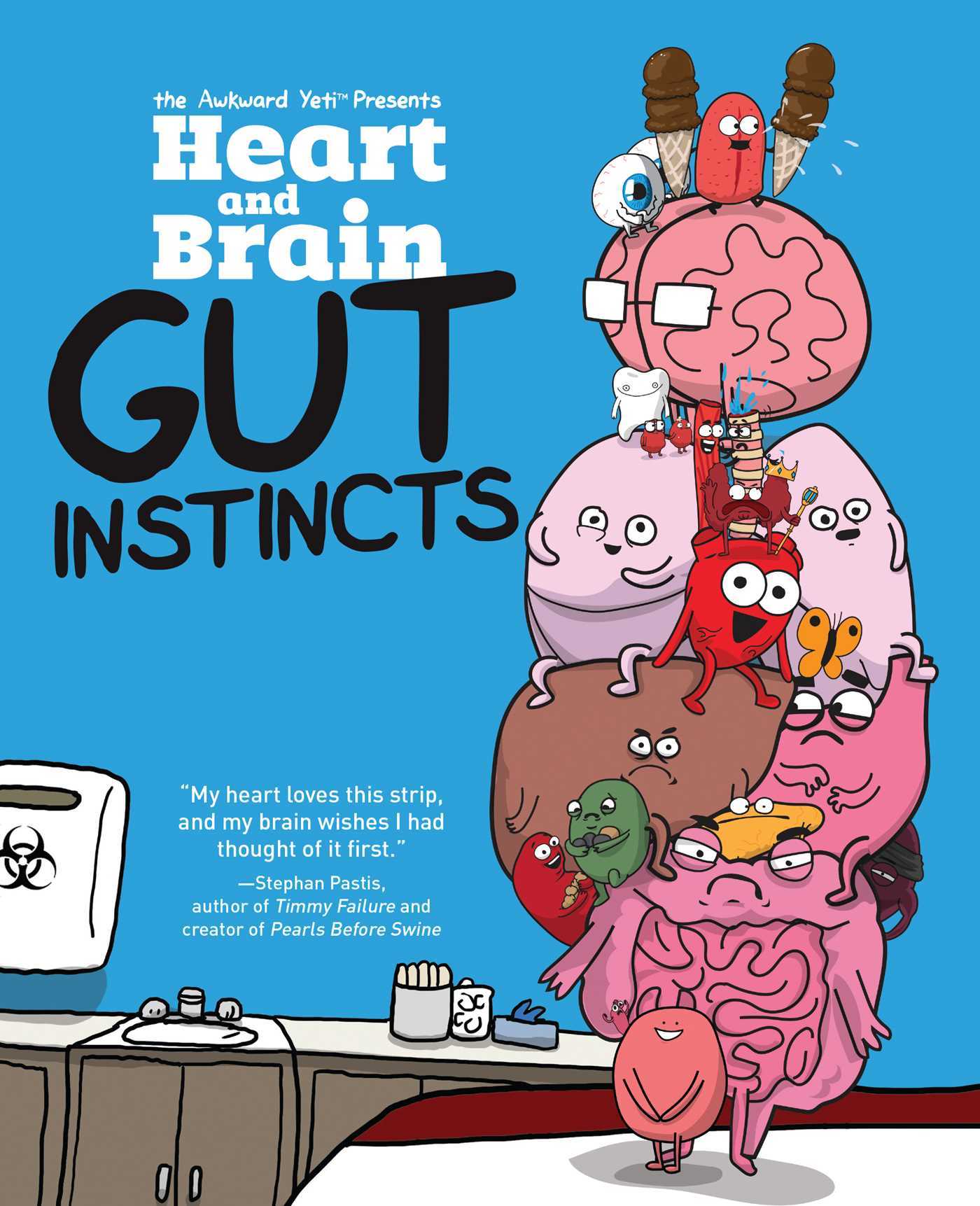 Book cover of Heart And Brain: Gut Instincts: An Awkward Yeti Collection by Nick Seluk