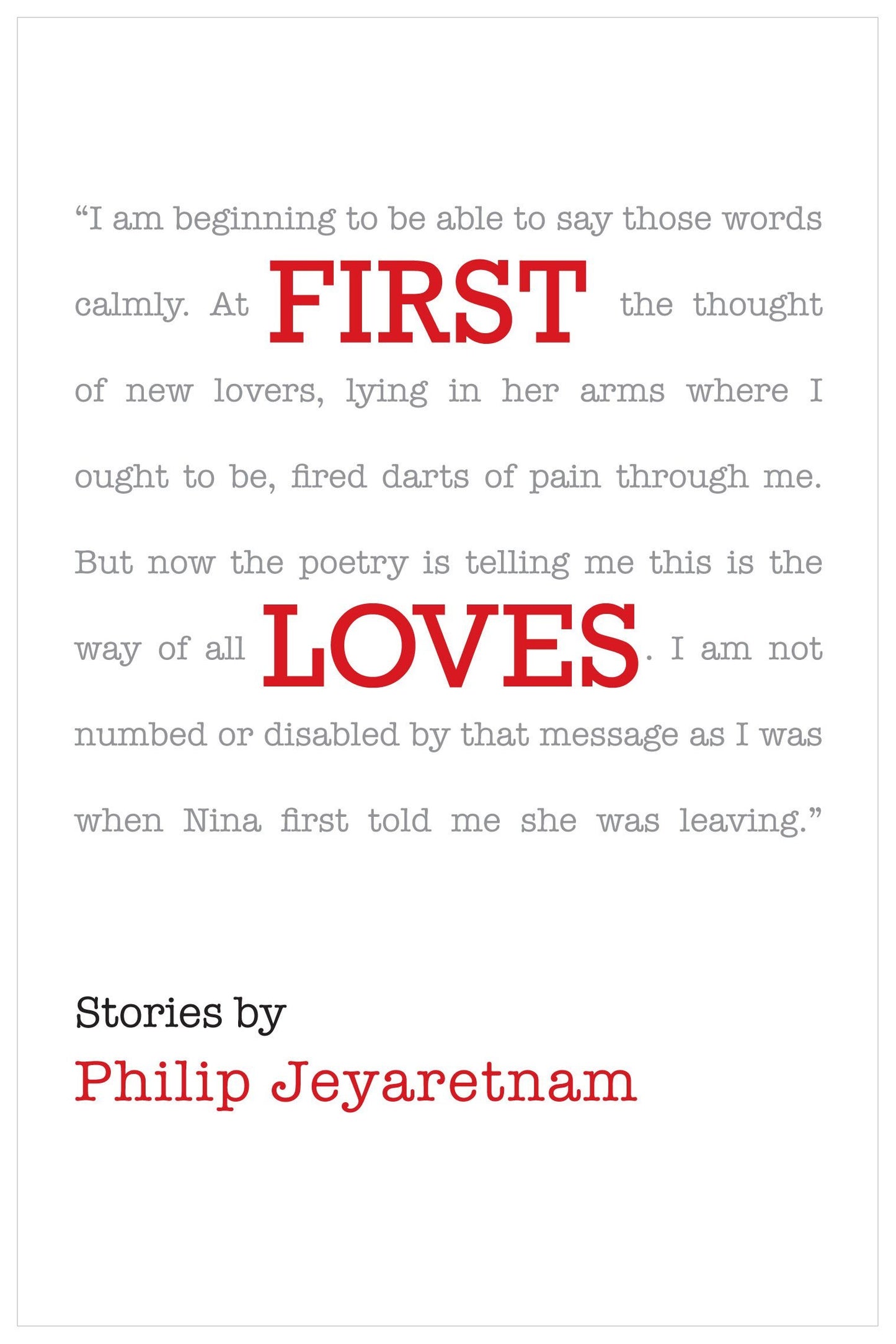 Book cover of First Loves by Philip Jeyaretnam