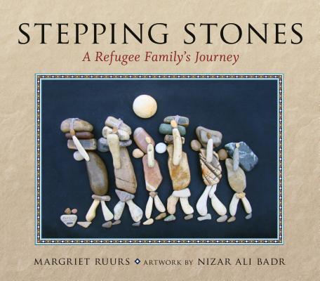 Book cover of Stepping Stones / حَصى الطُرُقات: A Refugee Family's Journey / رحلة عائلة لاجئة by Margriet Ruurs, Nizar Ali Badr (Artist), Falah Raheem (Trans.)