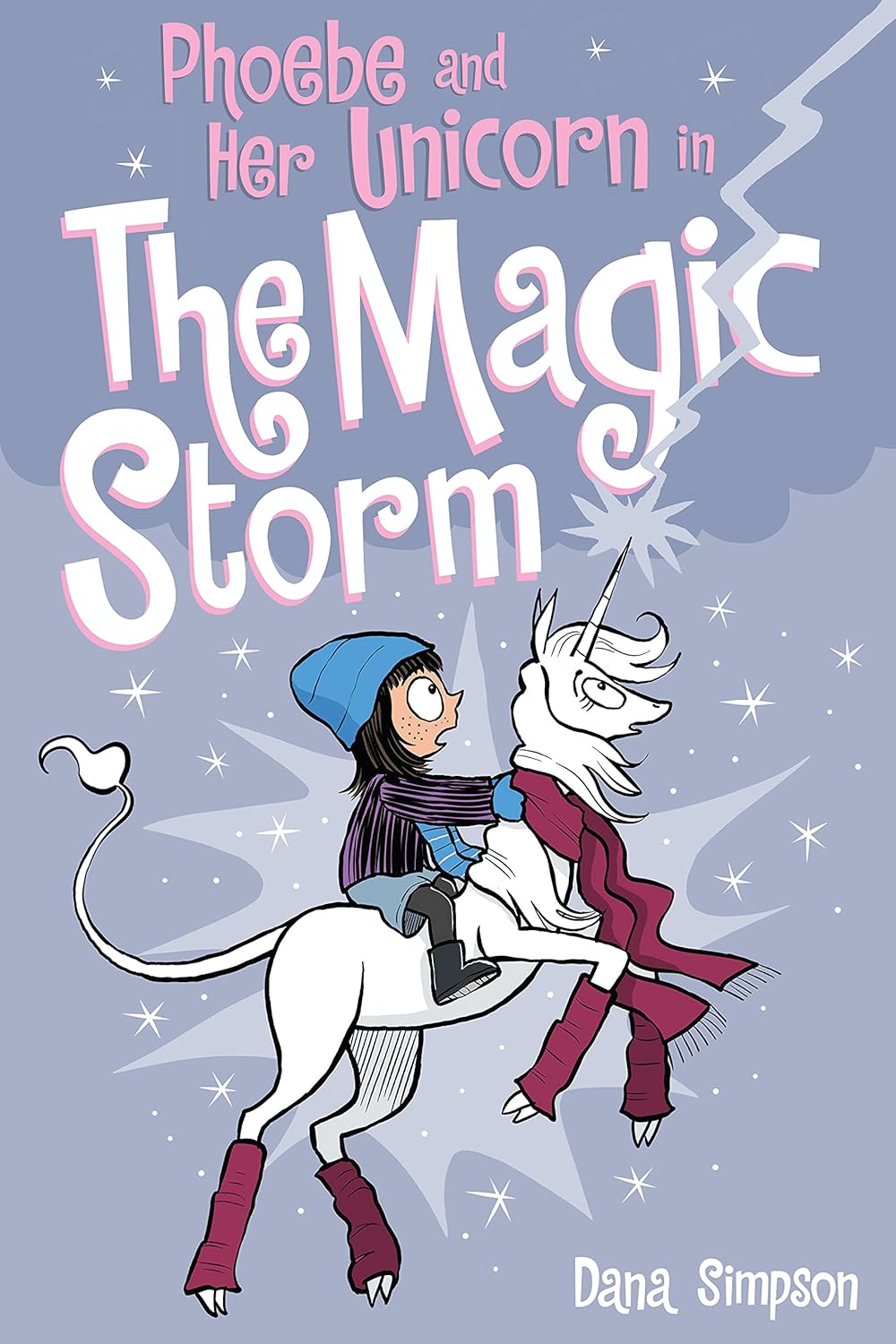 Book cover of Phoebe And Her Unicorn In The Magic Storm by Dana Simpson