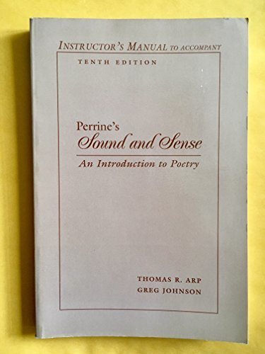 Book cover of Perrine's Sound and Sense, Tenth Edition, Instructor's Manual by Thomas R. Arp