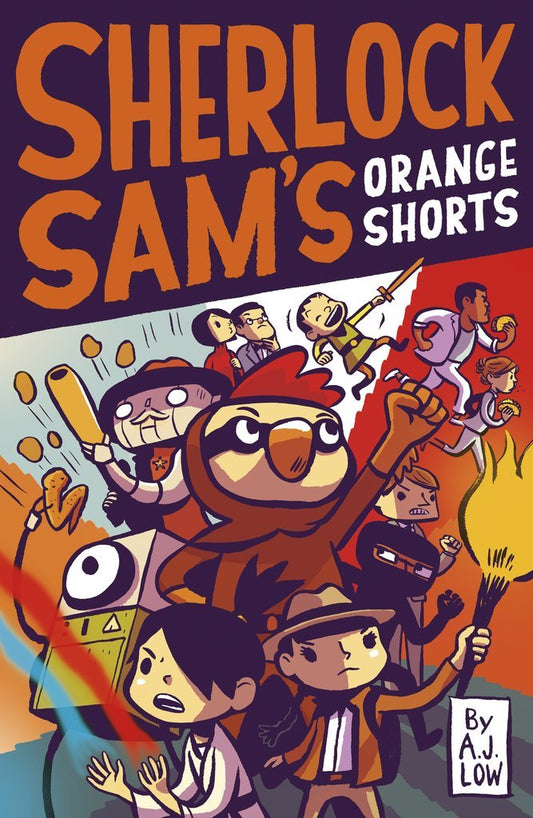 Book cover of Sherlock Sam's Orange Shorts by A.J. Low, Adan Jimenez, Felicia Low-Jimenez, Drewscape (Illus.)