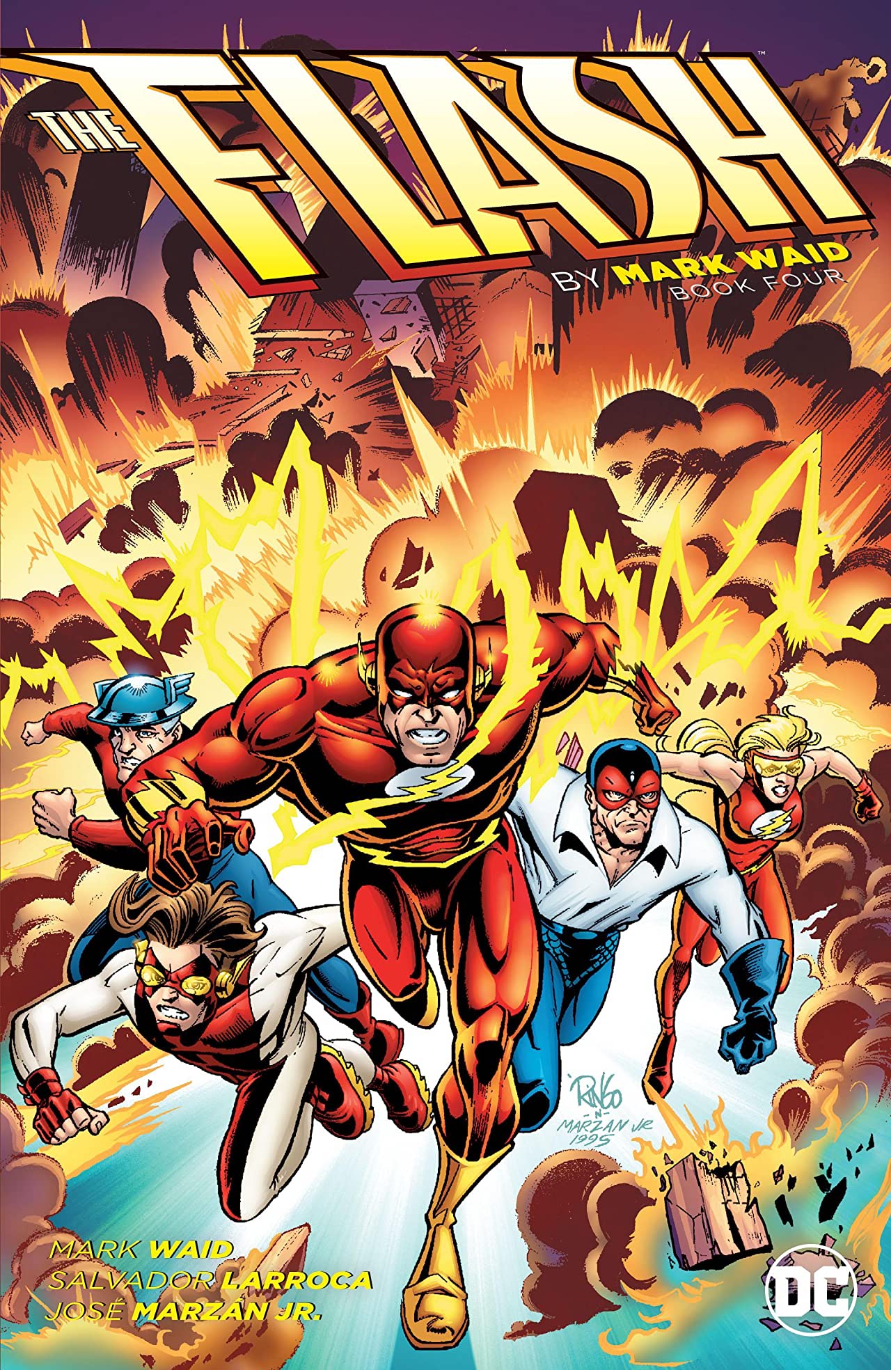 Book cover of The Flash By Mark Waid, Book Four by Mark Waid, Salvador Larroca (Illus.)