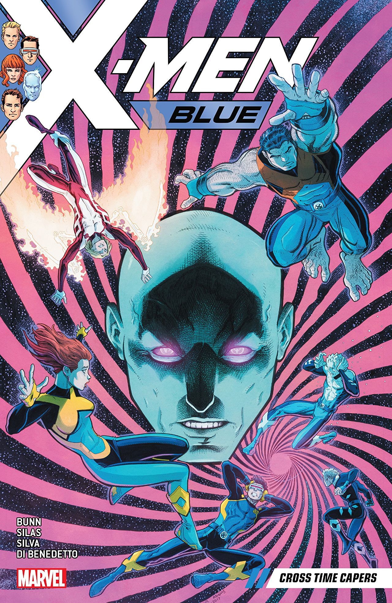 Book cover of X-Men Blue, Vol. 3: Cross Time Capers by Cullen Bunn, Thony Silas (Illus.), R.B. Silva (Illus.)