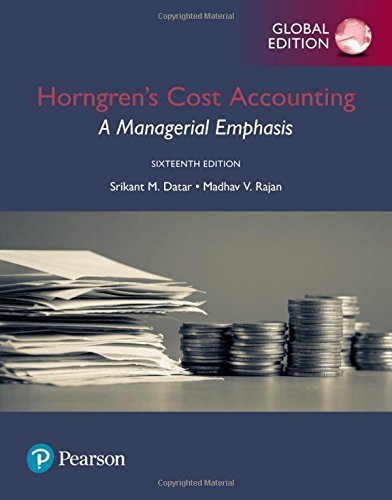 Book cover of Horngren's Cost Accounting: A Managerial Emphasis by Srikant M. Datar, Madhav V. Rajan