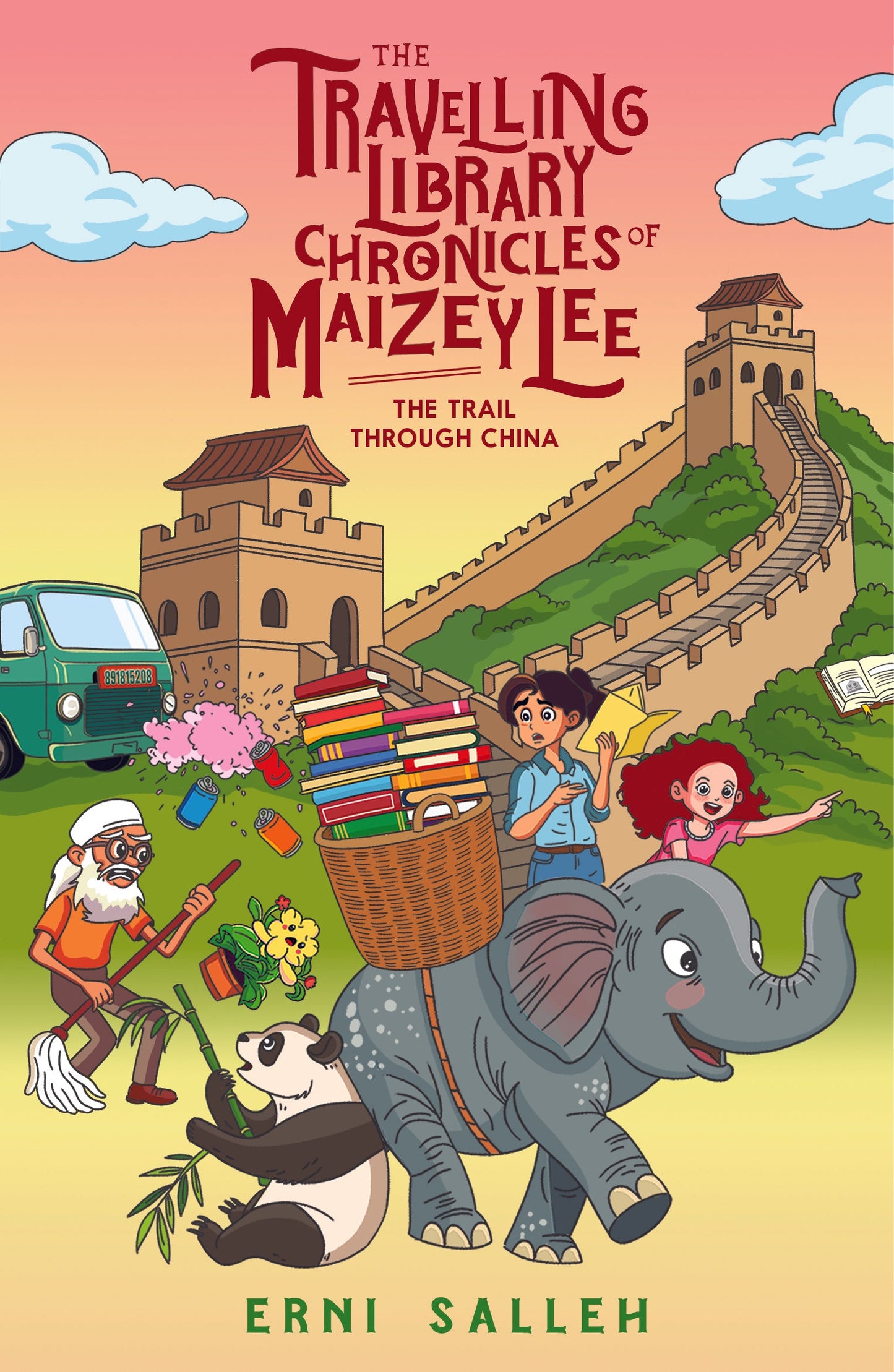 Book cover of The Travelling Library Chronicles of Maizey Lee 2: The Trail Through China by Erni Salleh