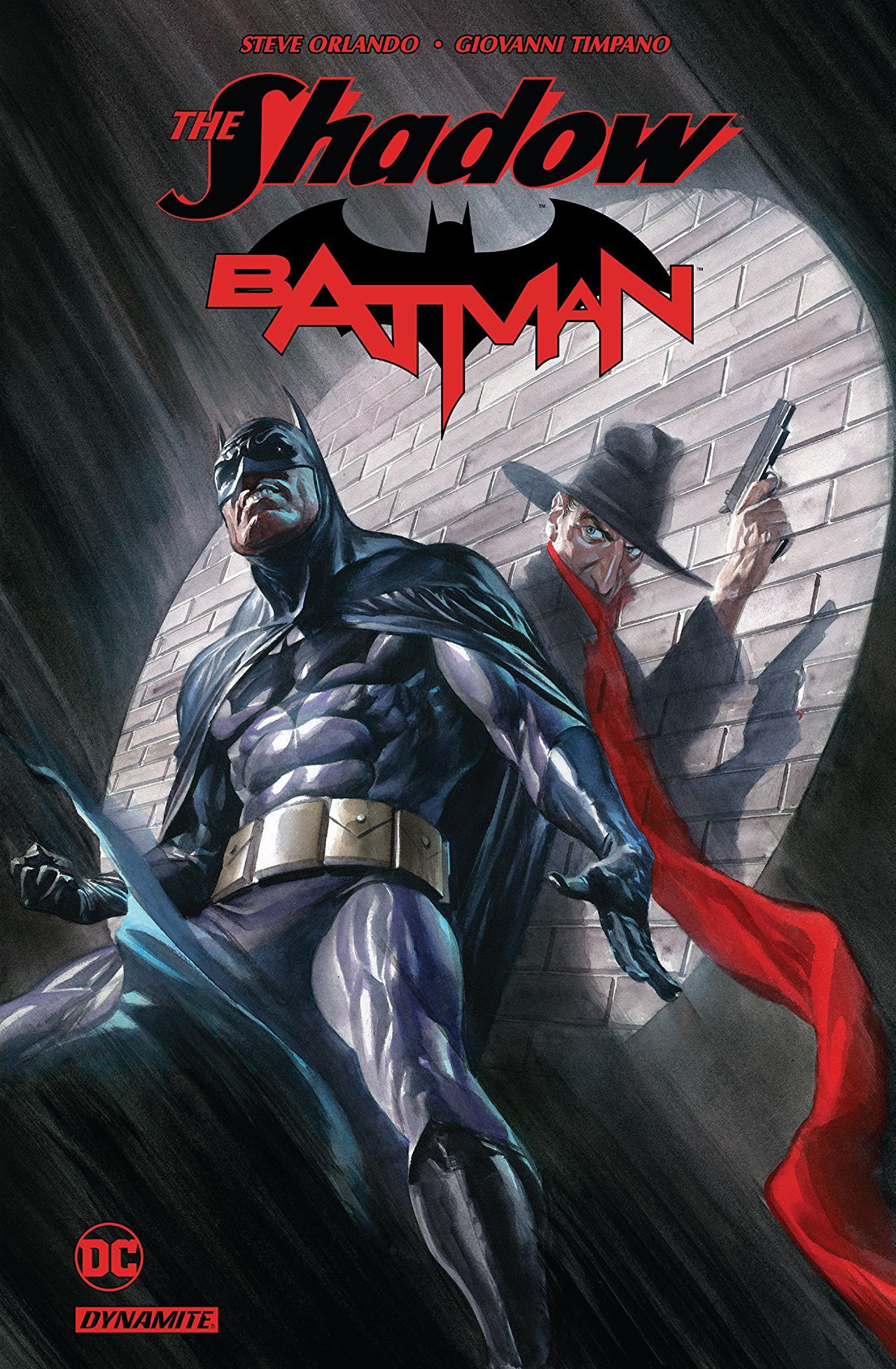 Book cover of The Shadow/Batman by Steve Orlando, Giovanni Timpano (Artist)