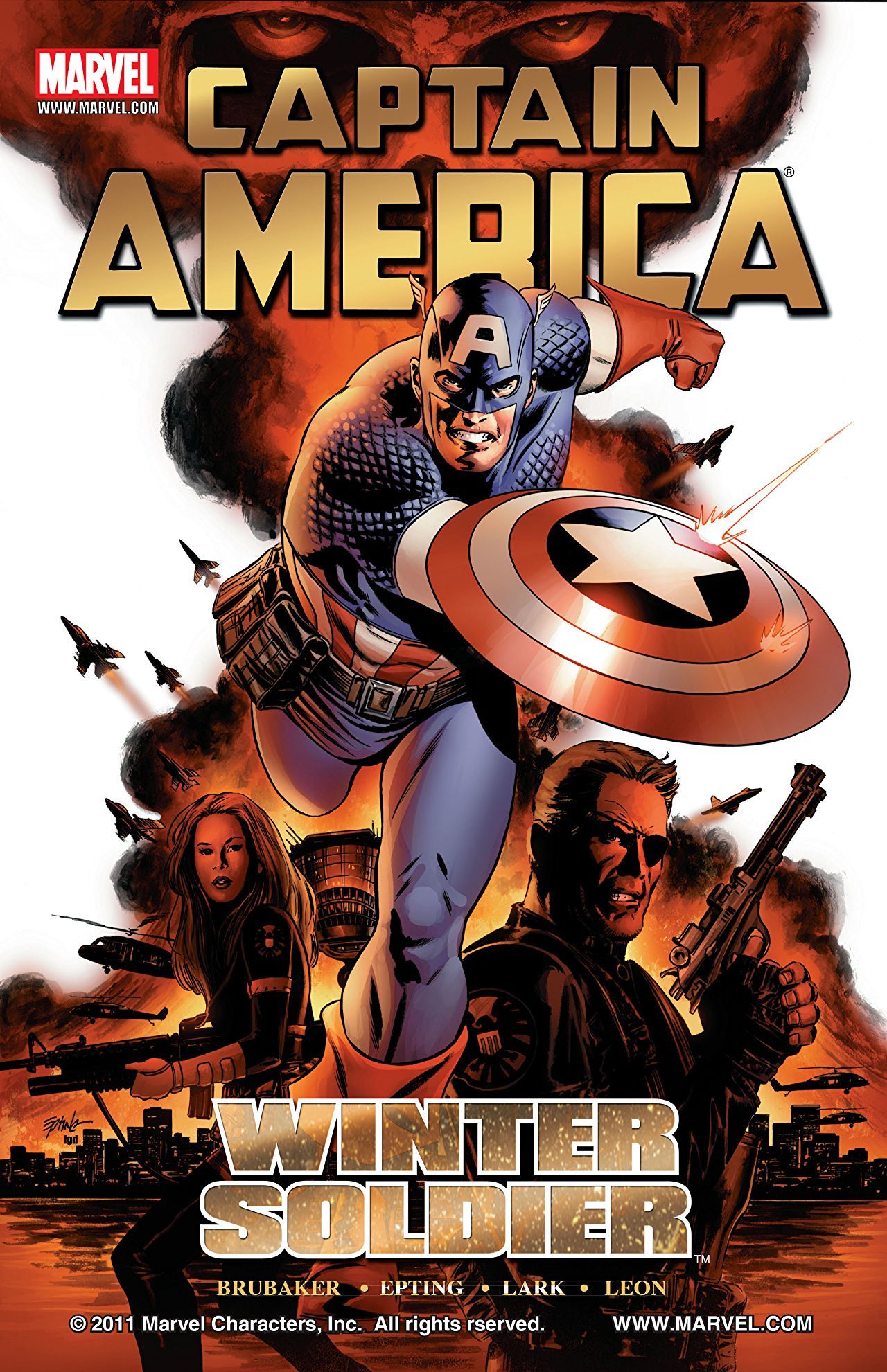 Book cover of Captain America: Winter Soldier, Vol. 1 by Ed Brubaker, Steve Epting (Artist), John Paul Leon (Penciler), Tom Palmer (Inker), Frank D'Armata (Colorist), Randy Gentile (Letterer)