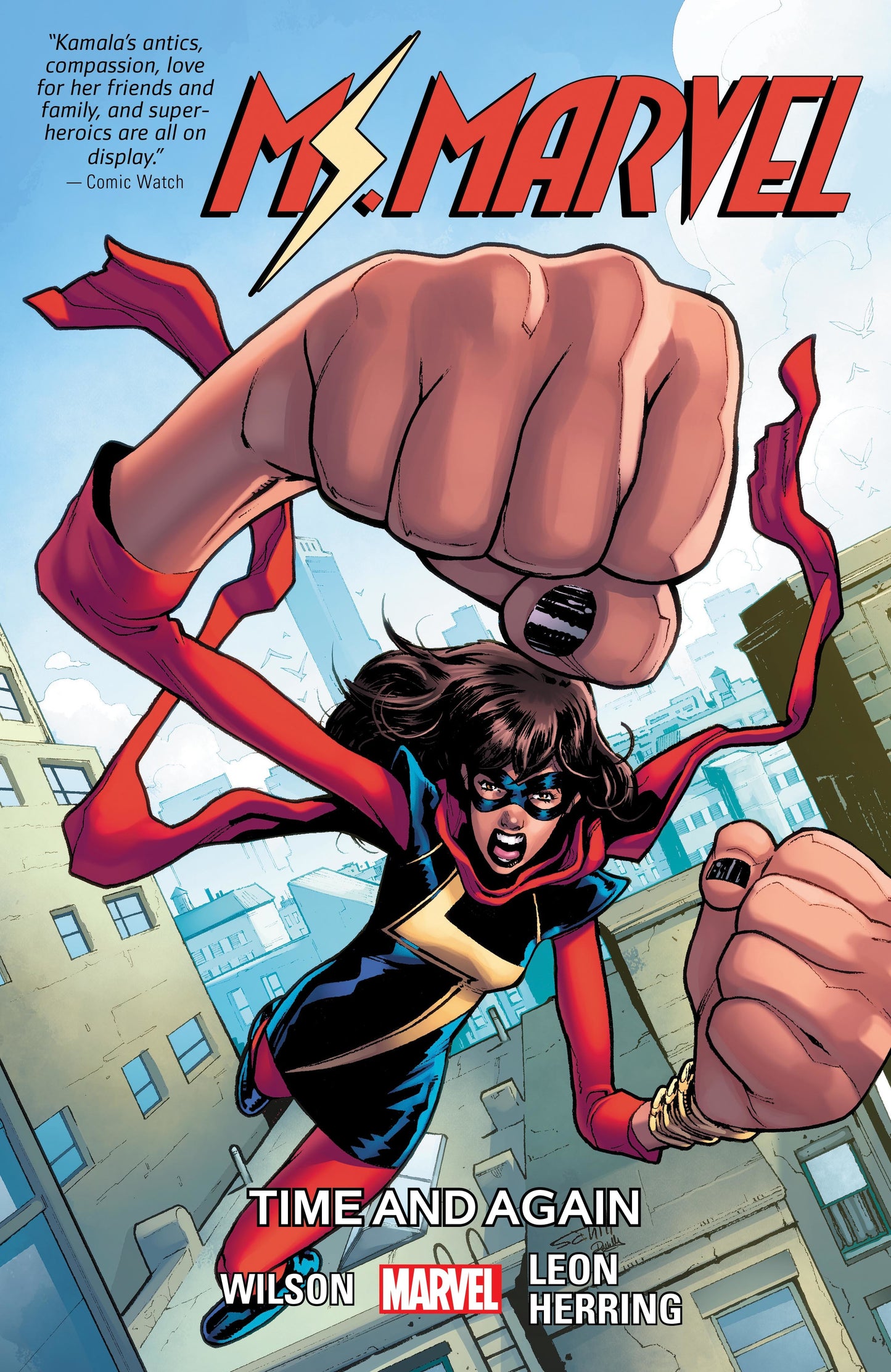 Book cover of Ms. Marvel, Vol. 10: Time And Again by G. Willow Wilson, Nico Leon (Illus.), Ian Herring (Colorist)