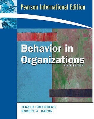 Book cover of Behavior In Organizations by Jerald Greenberg, Robert A. Baron