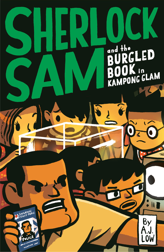 Book cover of Sherlock Sam And The Burgled Book In Kampong Glam by A.J. Low, Adan Jimenez, Felicia Low-Jimenez, Drewscape (Illus.)