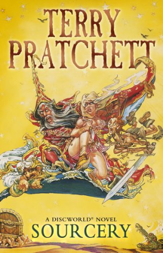 Book cover of Sourcery by Terry Pratchett