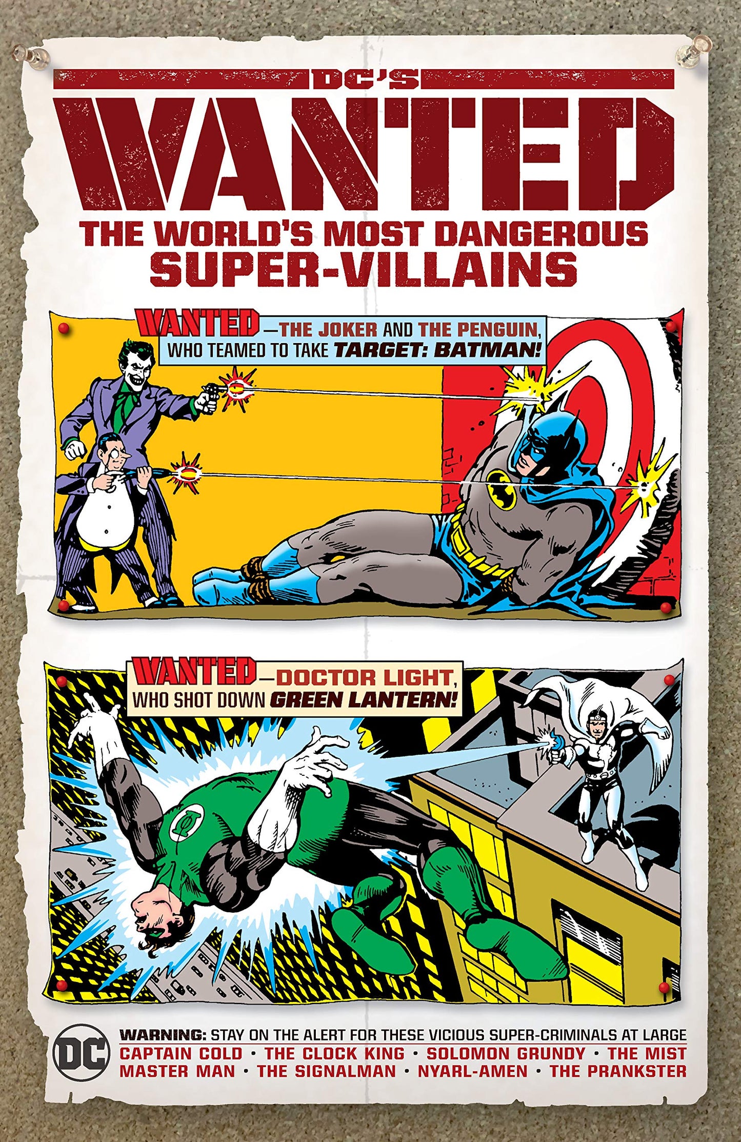 Book cover of DC’s Wanted: The World’s Most Dangerous Supervillains by Bill Finger, Jerry Siegel, John Broome, Gardner Fox