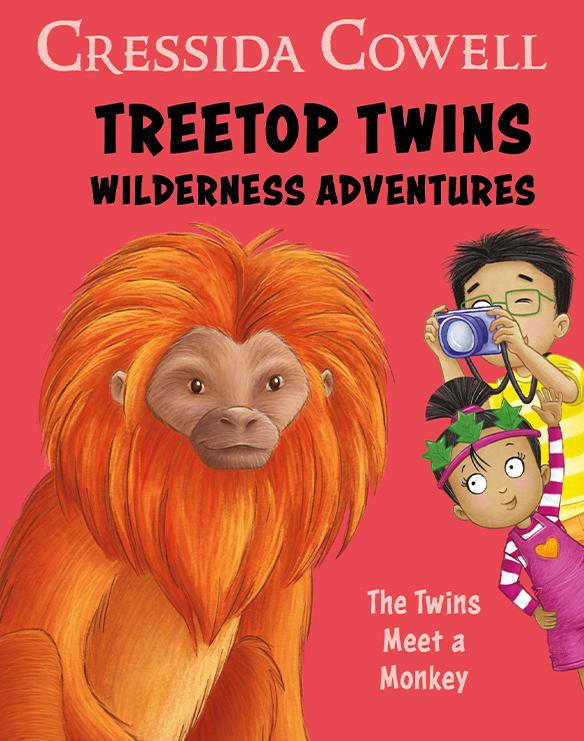 Book cover of The Twins Meet a Monkey by Cressida Cowell