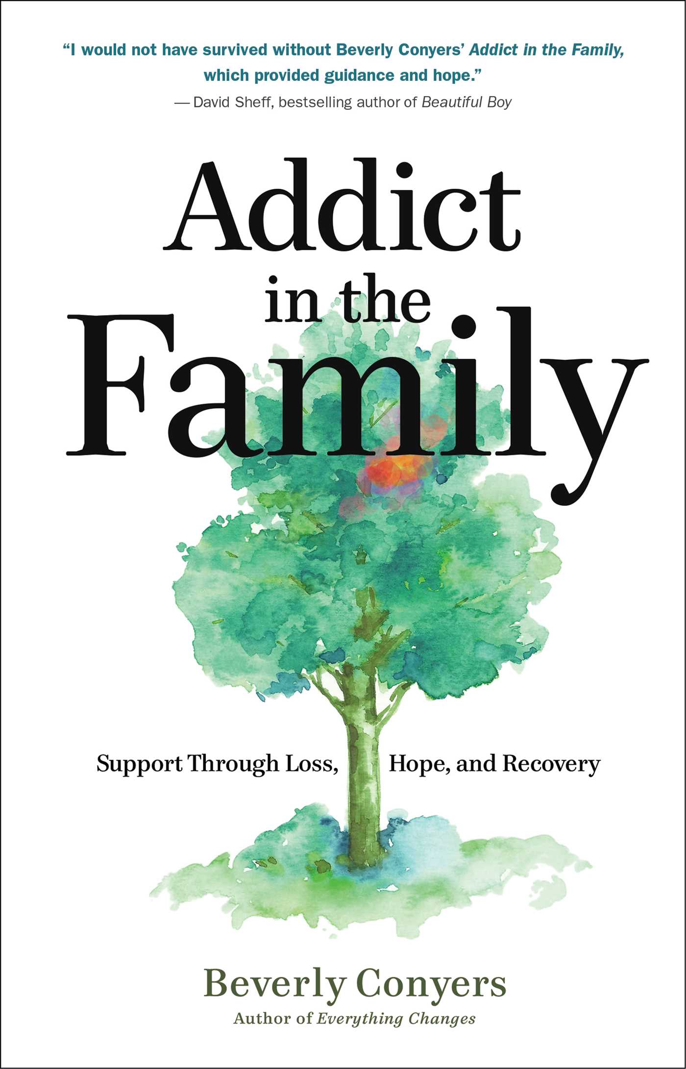 Book cover of Addict In The Family: Support Through Loss, Hope, And Recovery by Beverly Conyers