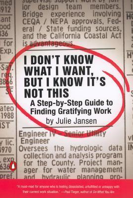 Book cover of I Don't Know What I Want, But I Know It's Not This: A Step-by-Step Guide to Finding Gratifying Work by Julie Jansen