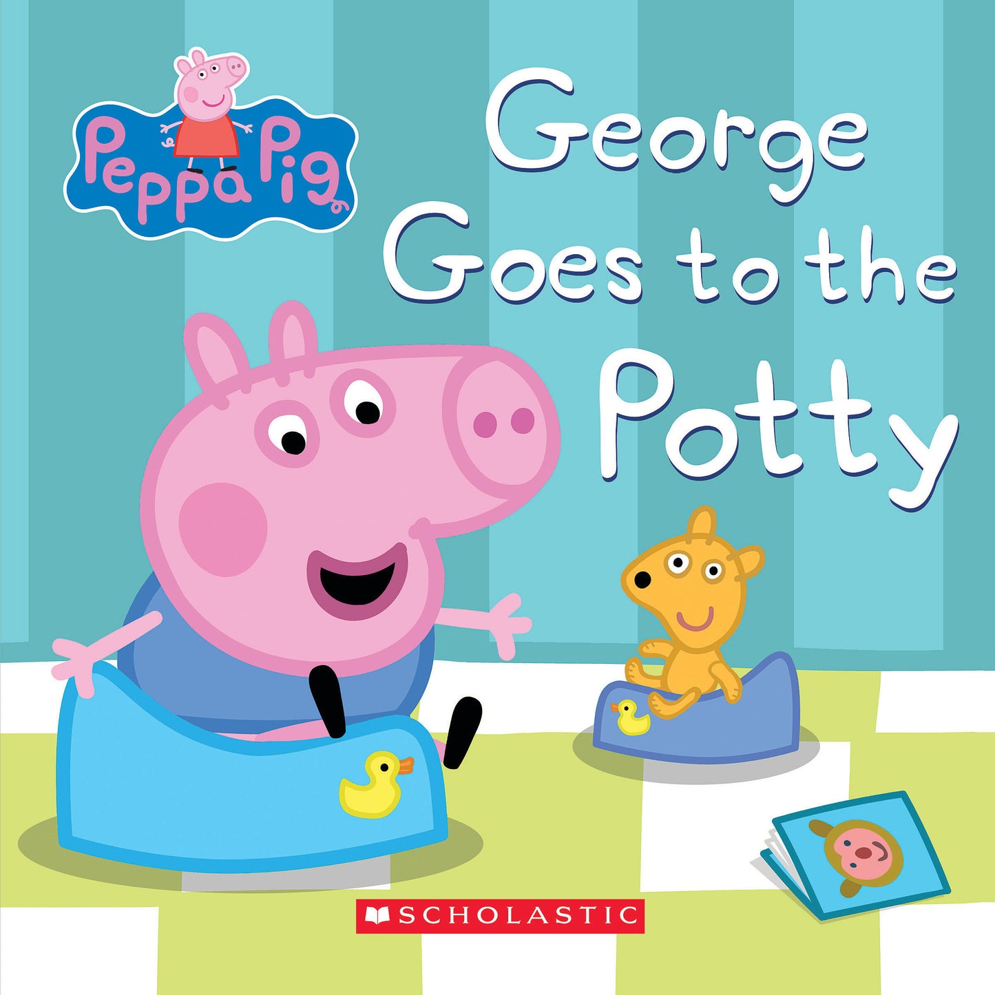 Book cover of Peppa Pig: George Goes To The Potty by Neville Astley (Creator), Mark Baker (Creator), David Gomez (Adaptor), Eone (Illus.)