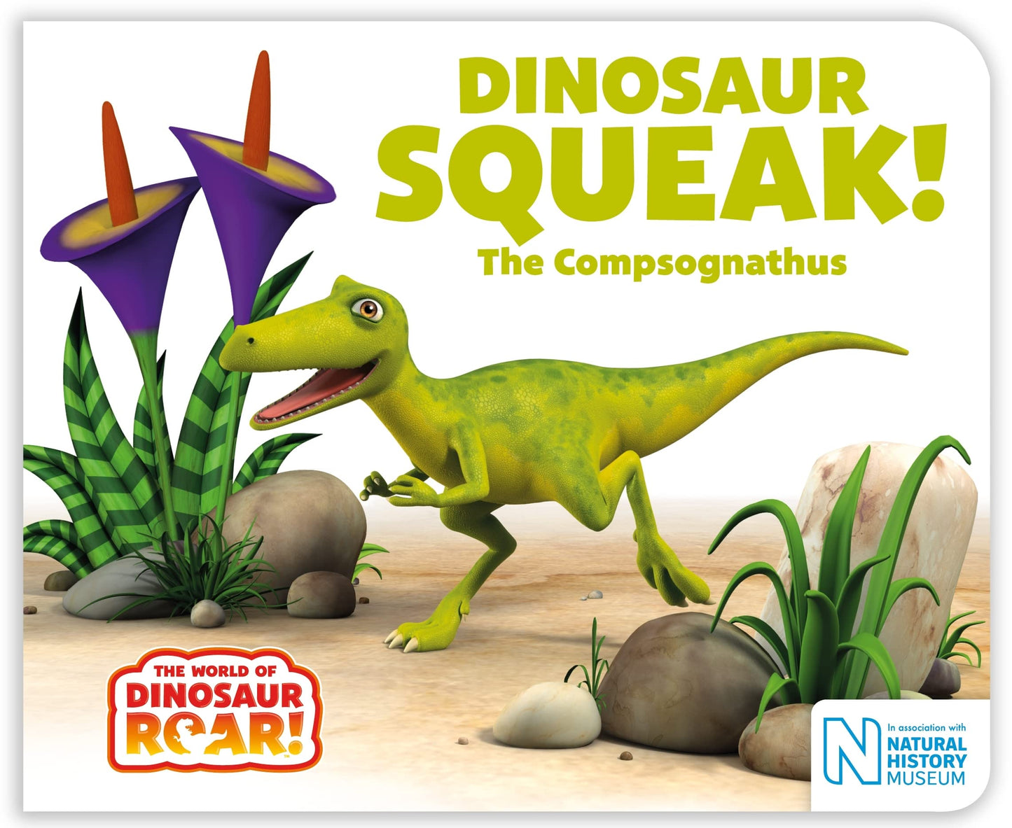 Book cover of Dinosaur Squeak! The Compsognathus by Peter Curtis