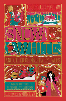 Book cover of Snow White And Other Grimms' Fairy Tales by Jacob Grimm, MinaLima (Illus.)