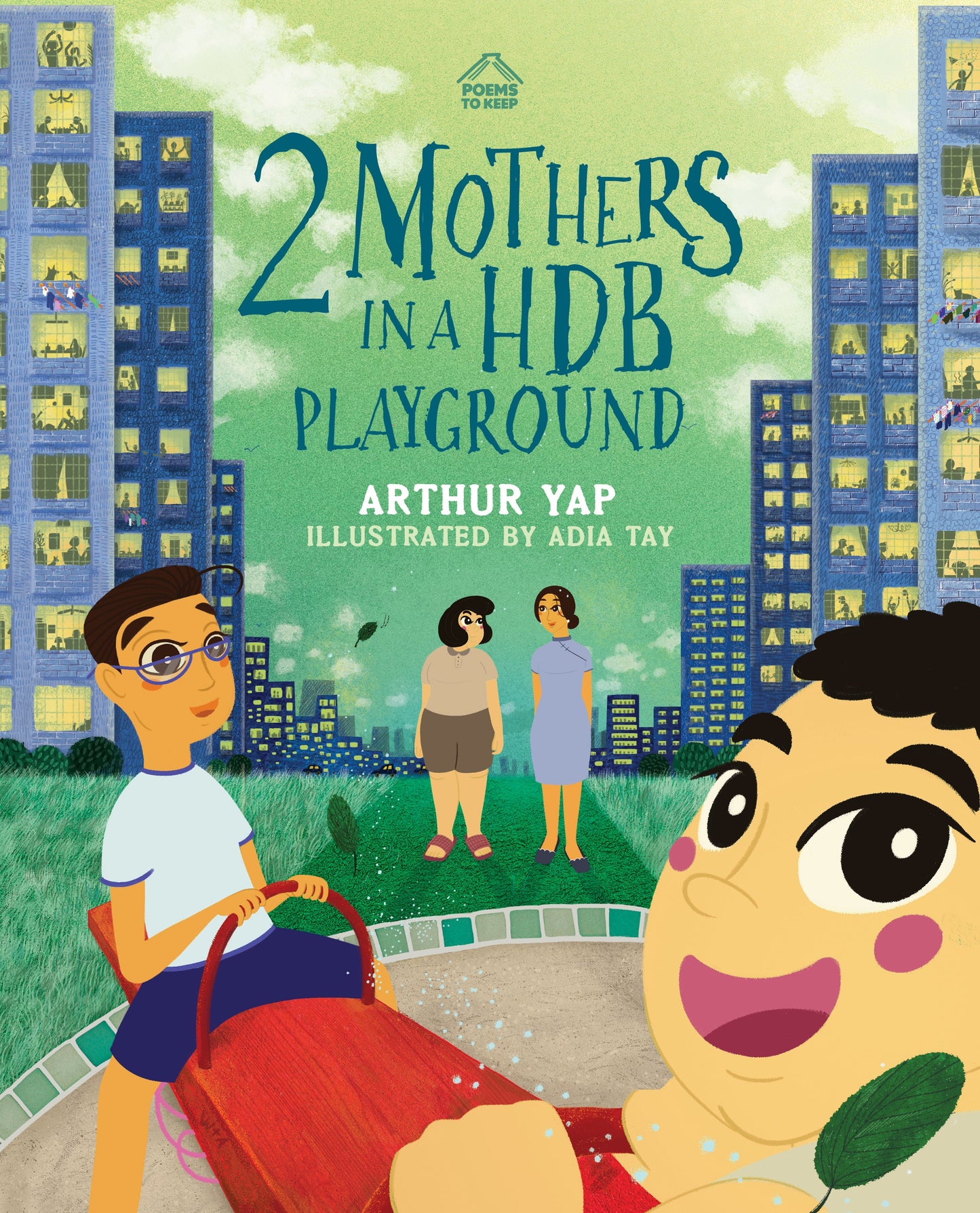 Book cover of 2 Mothers in a HDB Playground by Arthur Yap, Adia Tay (Illus.)