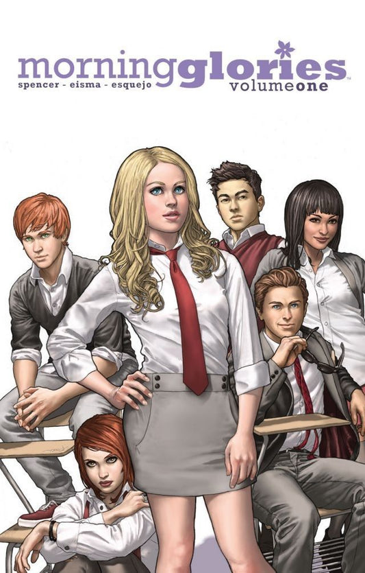 Book cover of Morning Glories, Vol. 1: For a Better Future by Nick Spencer, Joe Eisma (Illus.)