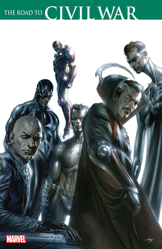 Book cover of The Road To Civil War by Brian Michael Bendis, J. Michael Straczynski, Alex Maleev, Ron Garney (Illus.), Mike McKone (Illus.), Tyler Kirkham (Illus.)