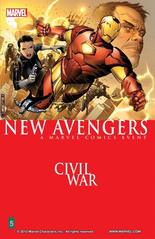 Book cover of The New Avengers, Vol. 5: Civil War by Brian Michael Bendis, Howard Chaykin (Illus.), Adi Granov (Illus.), Olivier Coipel (Illus.), Leinil Francis Yu (Illus.), Jim Cheung (Illus.), José Villarrubia (Colorist)
