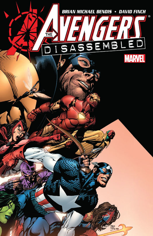Book cover of Avengers: Disassembled by Brian Michael Bendis, David Finch (Artist)