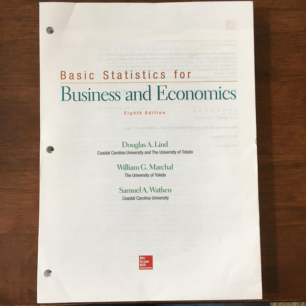 Book cover of Basic Statistics For Business And Economics 8th by Unknown Author