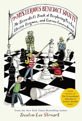 Book cover of The Mysterious Benedict Society: Mr. Benedict's Book of Perplexing Puzzles, Elusive Enigmas, and Curious Conundrums by Trenton Lee Stewart, Diana Sudyka (Illus.)