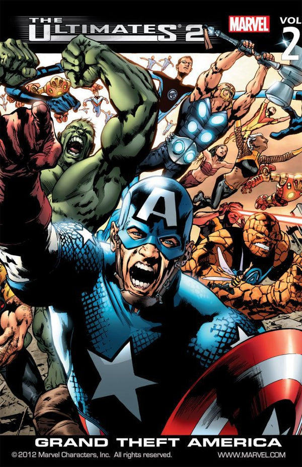 Book cover of The Ultimates 2, Vol. 2: Grand Theft America by Mark Millar (Writer), Bryan Hitch (Illus.)