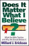 Book cover of Does It Matter What I Believe? What The Bible Teaches And Why We Should Believe It by Millard J. Erickson