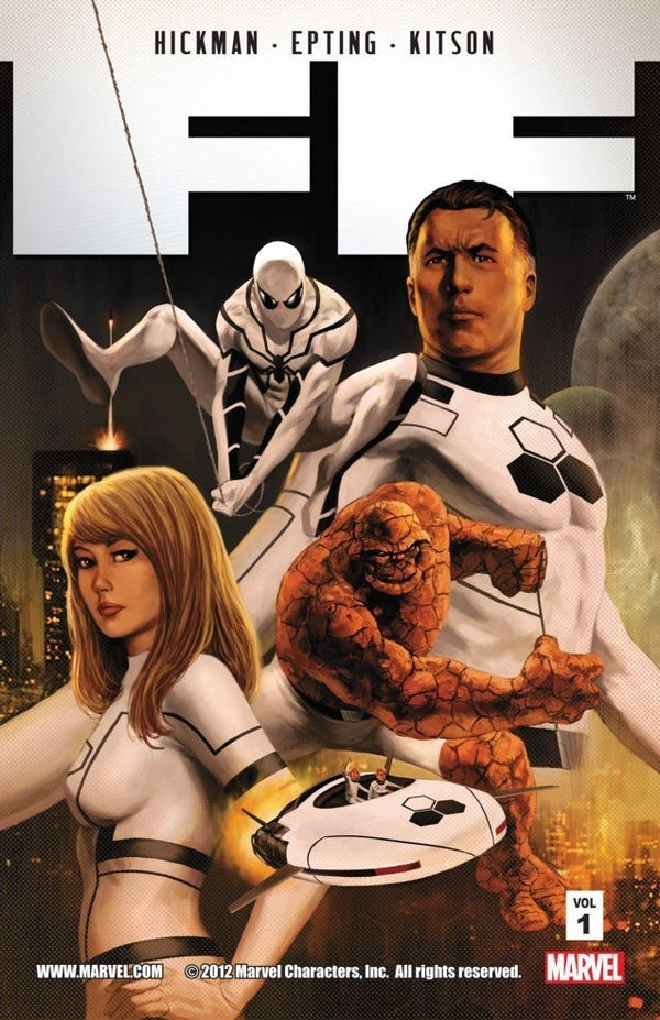 Book cover of FF, Vol. 1 by Jonathan Hickman, Steve Epting, Barry Kitson (Illus.)
