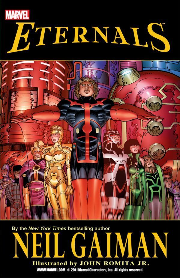 Book cover of Eternals by Neil Gaiman, John Romita Jr. (Illus.)