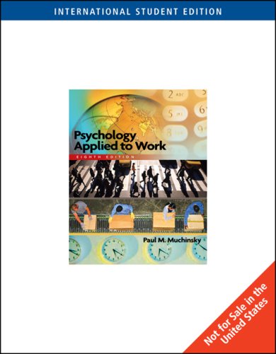 Book cover of Psychology Applied To Work: An Introduction To Industrial And Organizational Psychology by Paul M. Muchinsky