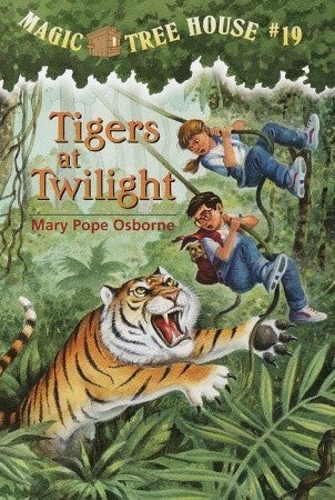Book cover of Tigers At Twilight by Mary Pope Osborne, Salvatore Murdocca (Illus.)