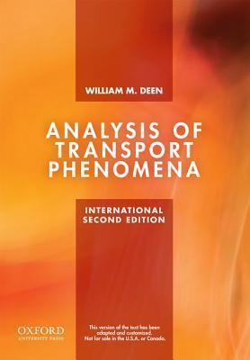 Book cover of Analysis Of Transport Phenomena by William M. Deen